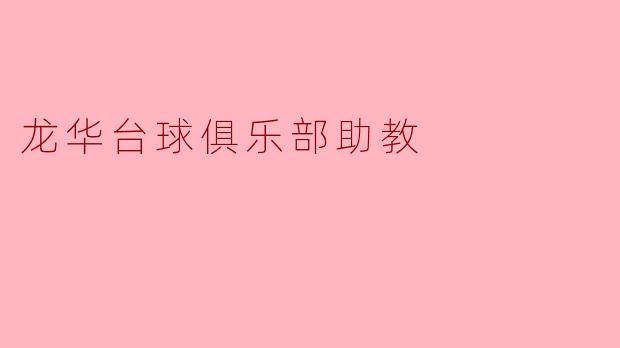 龙华台球俱乐部的助教主要负责哪些工作?****
