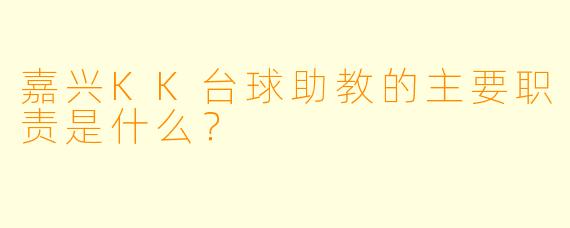 嘉兴KK台球助教的主要职责是什么?