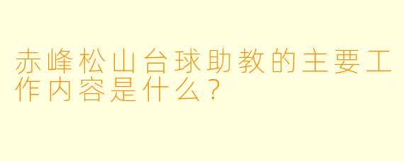 赤峰松山台球助教的主要工作内容是什么?