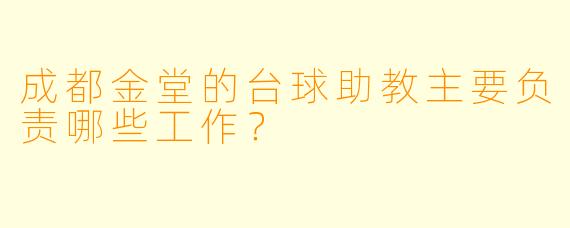 成都金堂的台球助教主要负责哪些工作？