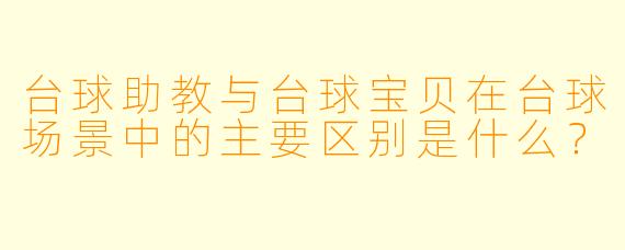 台球助教与台球宝贝在台球场景中的主要区别是什么?
