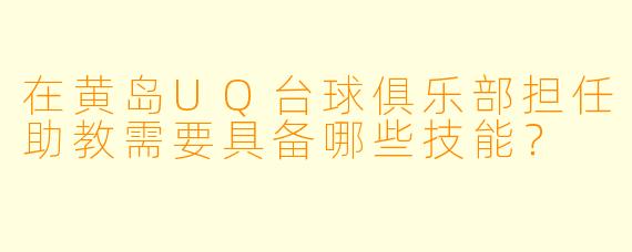 在黄岛UQ台球俱乐部担任助教需要具备哪些技能?
