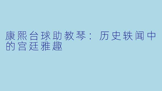 康熙台球助教琴：历史轶闻中的宫廷雅趣