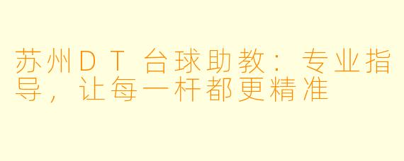 苏州DT台球助教：专业指导，让每一杆都更精准