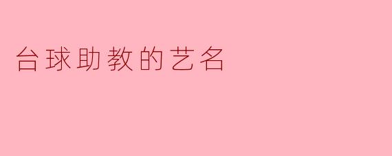 台球助教的艺名