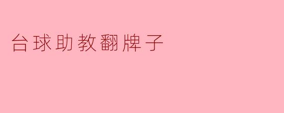 台球助教翻牌子