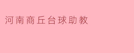 河南商丘台球助教