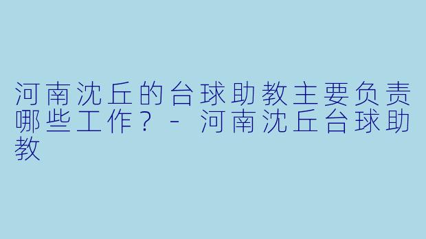 河南沈丘的台球助教主要负责哪些工作?