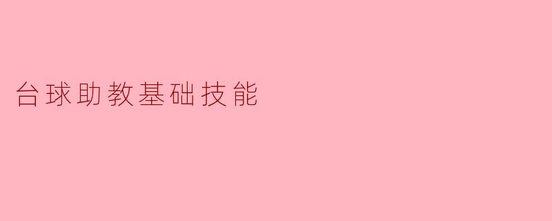 台球助教基础技能
