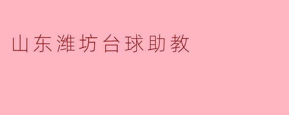 山东潍坊台球助教