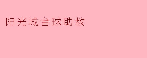 阳光城台球助教的主要工作职责是什么?