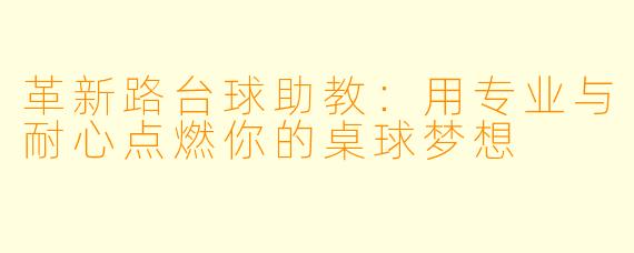 革新路台球助教：用专业与耐心点燃你的桌球梦想