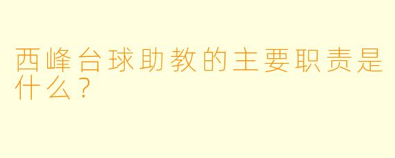 西峰台球助教的主要职责是什么？