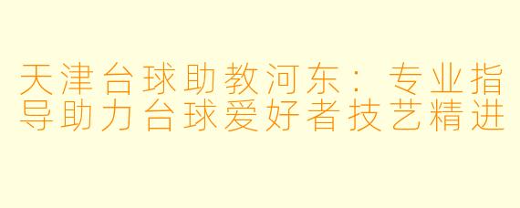 天津台球助教河东：专业指导助力台球爱好者技艺精进