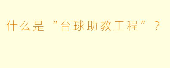 什么是“台球助教工程”？