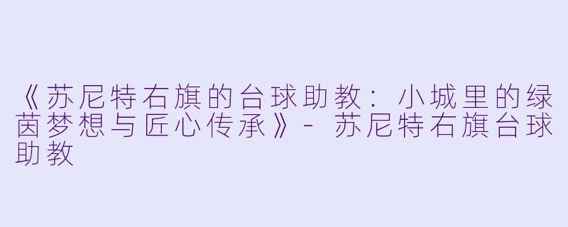 《苏尼特右旗的台球助教：小城里的绿茵梦想与匠心传承》-苏尼特右旗台球助教
