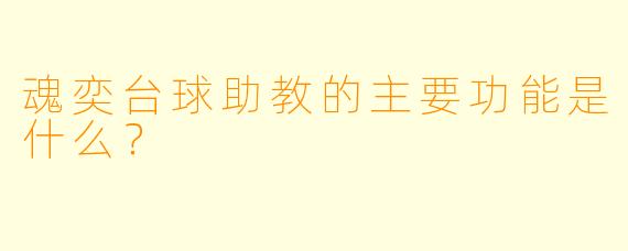 魂奕台球助教的主要功能是什么？