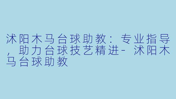 沭阳木马台球助教：专业指导，助力台球技艺精进-沭阳木马台球助教