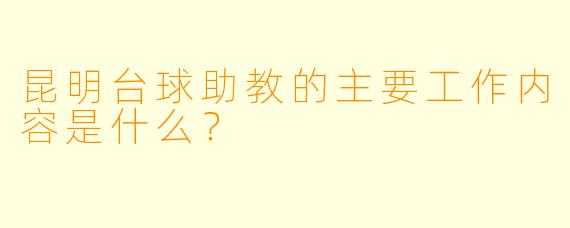 昆明台球助教的主要工作内容是什么？
