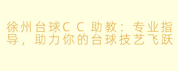 徐州台球CC助教：专业指导，助力你的台球技艺飞跃