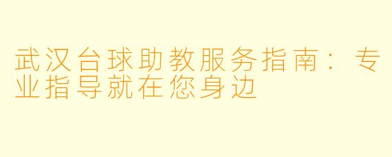 武汉台球助教服务指南：专业指导就在您身边
