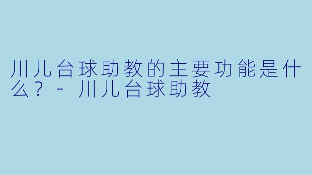 川儿台球助教的主要功能是什么？-川儿台球助教