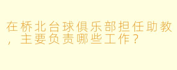 在桥北台球俱乐部担任助教，主要负责哪些工作？