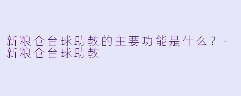 新粮仓台球助教的主要功能是什么？-新粮仓台球助教