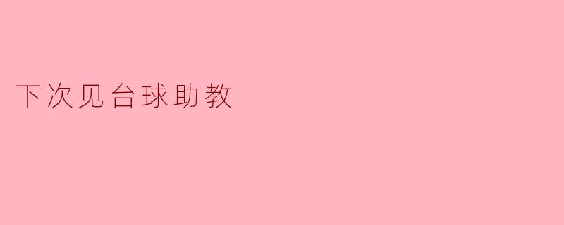 下次见台球助教
