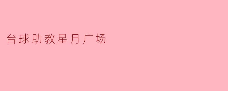 台球助教星月广场