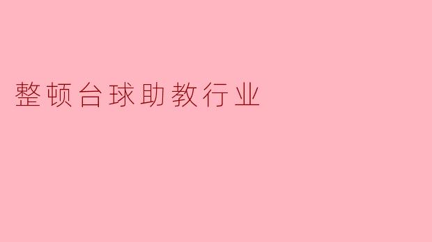 整顿台球助教行业:规范服务标准,提升运动体验