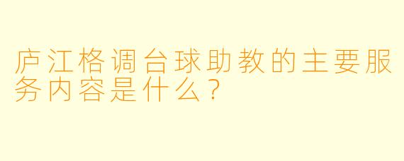 庐江格调台球助教的主要服务内容是什么？