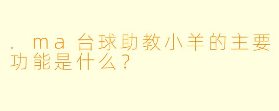 .ma台球助教小羊的主要功能是什么？