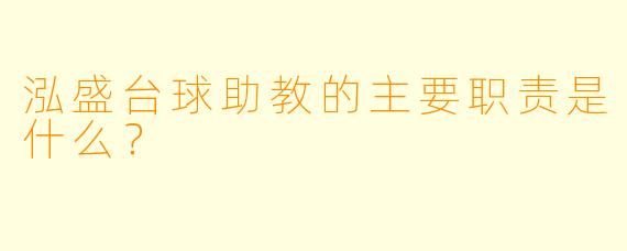 泓盛台球助教的主要职责是什么？