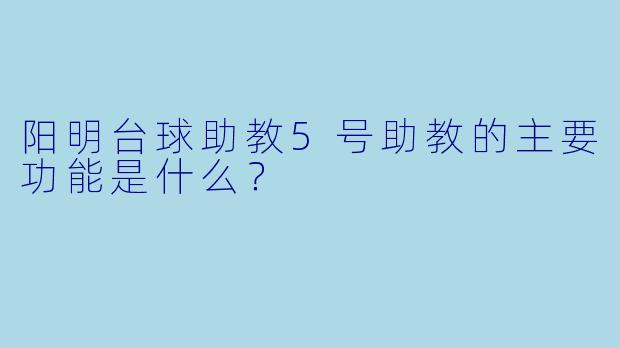 阳明台球助教5号助教的主要功能是什么？