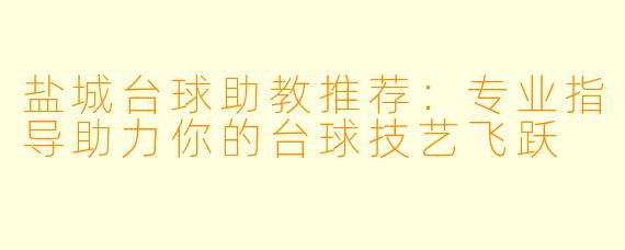 盐城台球助教推荐：专业指导助力你的台球技艺飞跃