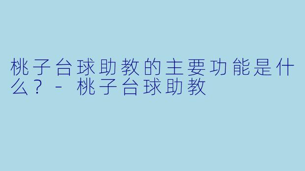 桃子台球助教的主要功能是什么？-桃子台球助教