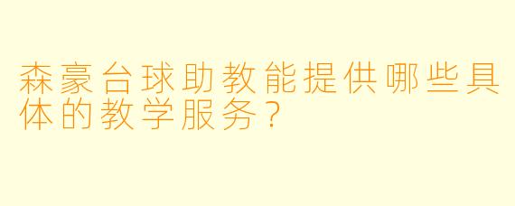 森豪台球助教能提供哪些具体的教学服务?