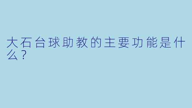 大石台球助教的主要功能是什么？