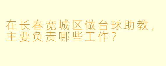 在长春宽城区做台球助教，主要负责哪些工作？