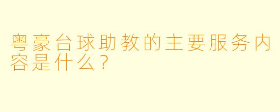粤豪台球助教的主要服务内容是什么？