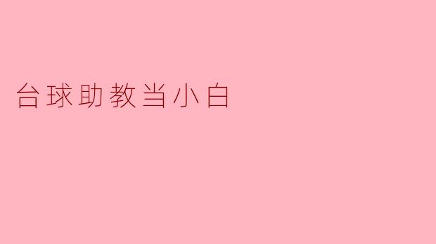 台球助教当小白
