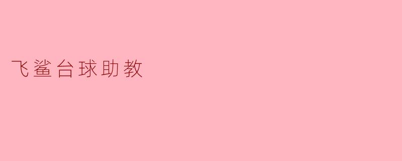 飞鲨台球助教
