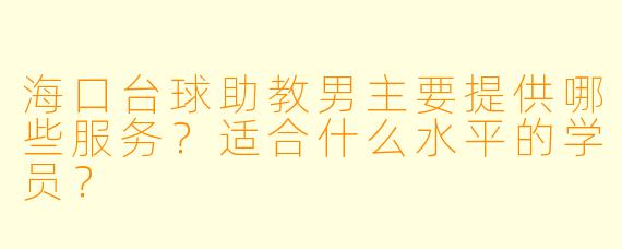 海口台球助教男主要提供哪些服务？适合什么水平的学员？