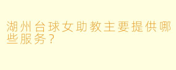 湖州台球女助教主要提供哪些服务？