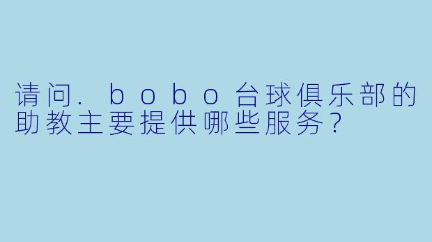 请问.bobo台球俱乐部的助教主要提供哪些服务？