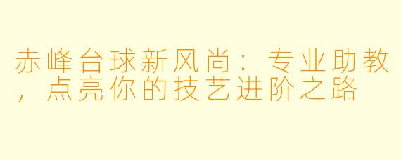 赤峰台球新风尚：专业助教，点亮你的技艺进阶之路