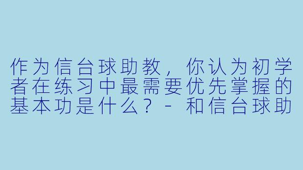 作为信台球助教，你认为初学者在练习中最需要优先掌握的基本功是什么？-和信台球助教