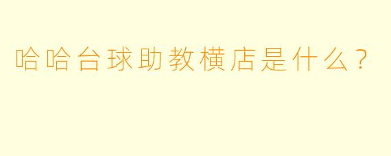 哈哈台球助教横店是什么？