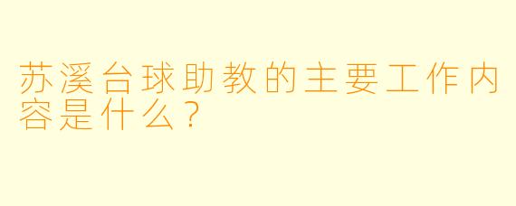 苏溪台球助教的主要工作内容是什么？